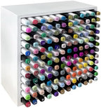 MinBoo Bamboo Art Supply Storage Rack - Wooden Marker Organizer for 144 Markers, Pens, Colored Pencils, Paint Brushes (White) by MinBoo