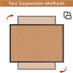 2-Pack Cork Board Bulletin Board 24 x 36, Black Wood Framed 2x3 Corkboard, Office Board for Wall Cork, Large Wall Mounted Notice Pin Board with 32 Push Pins for School, Home & Office - Image 6