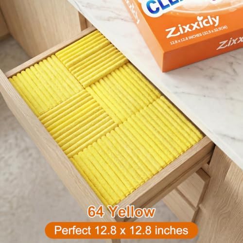 Microfiber Cleaning Cloth 300GSM 64 Pack 12.8" x12.8" Yellow - Image 2