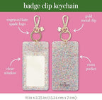 kate spade new york ID Badge Clip Key Chain, Multicolor Glitter - Image 2