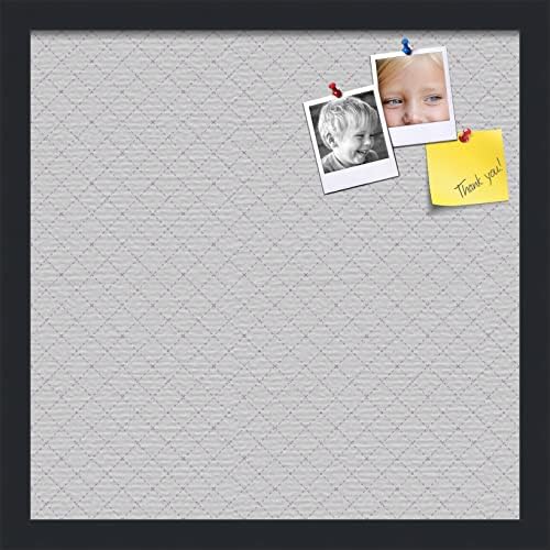 PinPix 16x16 inch Cork Bulletin Board. This Decorative Framed Pin Board Comes with Diamond Pattern in Light Grey Design and Satin Black. Ideal for Home, Office Decor or School (PinPix-524) by PinPixBulletinBoards
