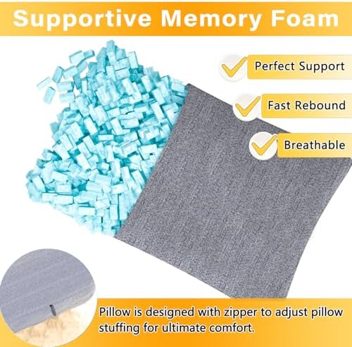 1 MIDDLE ONE 2 Pack Small Pillow, Cooling Memory Foam Mini Pillow 11 X 7 Inches for Sleeping, Travel, Neck, Knee Support, Tiny Cushion for Pet, Dogs (Grey) - Image 2