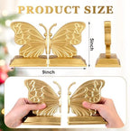 Kathfly Decorative Butterfly Bookends, Vintage Butterfly Book Ends, Resin Gold Bookends for Shelves, Heavy Duty Book Stopper for Desk Home Office, Shelf Decoration - Image 4