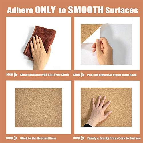 SUNGIFT Cork Board 12"x12" - 1/2 Inch Thick Self-Adhesive Tiles, 6 Pack - Image 6