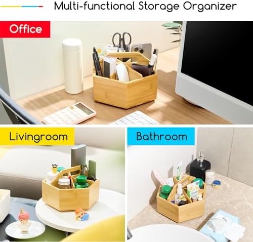 MEEDEN Rotating Art Supply Organizer: Bamboo Pen & Pencil Holder for Desk - Image 6