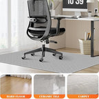 KMAT Office Chair Mat, 46x60in Heavy Duty Hardwood/Tile Floor Protector, Computer Desk Mat for Rolling Chairs, Work, Study, Office, White - Image 5