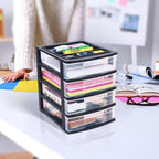 Gracious Living 4-Drawer Desktop/Countertop Organizer, Black/Clear, 2 Pack - Image 2