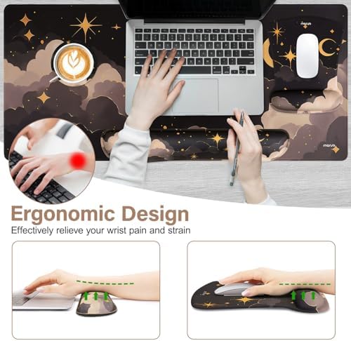 MOSISO Keyboard Mouse Pad Set, Large Gaming Mouse Pad&Keyboard Wrist Rest - Image 3