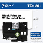 Brother Genuine P-Touch TZE-261 Tape, 1 1/2" (36 mm) Standard Laminated P-Touch Tape, Black on White, Laminated for Indoor or Outdoor Use, Water-Resistant, 26.2 ft (8 m), Single-Pack - Image 2