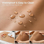 1.6mm Thick Leather 16x60 Inch Non-Slip Mat, Waterproof Countertop Protector, Kitchen Island Mat/Long Sideboard Protector, Caramel Brown - Image 6