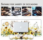 Large Keyboard Mouse Pad Set, Extended Mouse Pad+Keyboard Wrist Rest Support, Memory Foam Ergonomic Easy Typing, 4Pcs (31.5×11.8 in) Desk Pad Set for Office Home,Deer and Sunflowers - Image 7