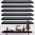 Black Pegboard Shelf, 8 Pack Wooden Pegboard Shelves with Metal Brackets Hooks, Heavy Duty Peg Board Organizer Shelves, Pegboard Accessories Organizer for Crafts Room, Garage, Workbench, Office by YUSFKJ