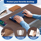 Wireless Charging Desk Mat, Mouse Pad, Brown-L, 32 * 16inch - Image 5