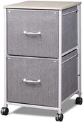 DEVAISE 2 Drawer Mobile File Cabinet, Fabric Vertical Filing Cabinet by DEVAISE