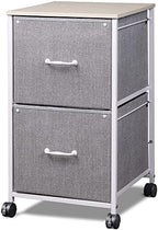 DEVAISE 2 Drawer Mobile File Cabinet, Fabric Vertical Filing Cabinet by DEVAISE