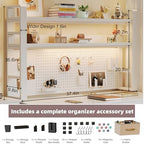 Desktop Hutch Bookshelf, 2-Tier Metal Desk Shelf for Top of Desk - Image 2