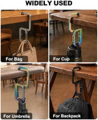 VIPERADE VAT2 Purse Hook for Table, Titanium Carabiner Clip and Hook for Bag, EDC Gear Clip for Water Bottle Camping Lantern Outdoor Gear and More - Image 2