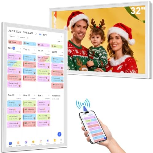 32" Smart Digital Calendar, Family Chore Chart & Photo Frame by BQQJDD