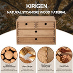 KIRIGEN Wood Desktop Organizers with Drawers Home Workspace Office Supplies Wooden Storage Box Shelf Case Hold Makeup Box with 4 Drawers Dark Brown - Image 7