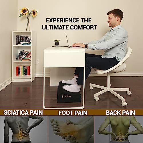 Foot Rest for Under Desk at Work-Ergonomic FootRest UnderDesk Foot Stool for Pain Relief with Washable Covers-Non-Slip Under Desk Footrest Office, Home & Travel-Adjustable Office Foot Rest - Image 2