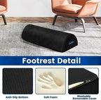 Foot Rest for Under Desk at Work,Office Desk Accessories with Soft Foam and Washable Removable Cover, Foot Stool for Office, Car, Home to Foot Support and Relax Ankles, Black (Pack of 2) - Image 3