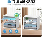 5-Tier Wood Desk Organizer, Paper Tray Organizer for Desk with Adjustable Storage Shelves, Desktop Mail Organizer and Paper Sorter Mail Holder for Office Home Classroom, White (Pack of 2) - Image 4