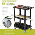 Pearington 3-Tier Compact Multi-Purpose Utility Cart with Lockable Wheels and Ergonomic Handle, Black, 2 Pack - Image 6