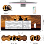 4 in 1 Ergonomic Keyboard Wrist Rest & Mouse Pad Wrist Rest Set, Large XXL Gaming Desk Mat 31.5"x 11.8" with Non-Slip Base, Memory Foam for Home Office Study Gaming, American Soldiers - Image 2