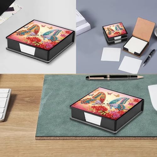 4Pcs Animal DIY Diamond Art Painting Sticky Notes Holder (640 Blank Notepads) Cube Note Box Mosaic Craft Set for Office Accessories Desk Office Workplace - Image 4