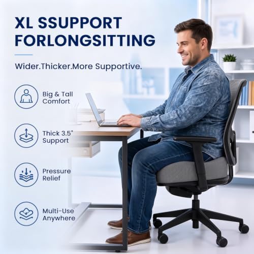 Seat Cushion, XL Large Memory Foam Cushion for /Office Chair/Car/Wheelchair - Image 4