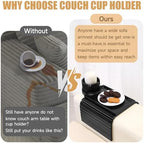 SINWANT Couch Armrest Table,Bamboo Folding Couch Cup Holder Tray,Black - Image 6