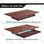 FRMSAET Under Desk 20/24/30 inch Keyboard Drawer Platform (30 in, Mahogany) - Image 3