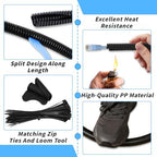 Oleitodh 80 ft 1 in OD Split Wire Loom Tubing, with 50 Ties & Tool - Image 3