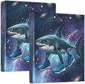ALAZA Tralalero Tralala Meme Italian Brainrot Shark 2 3 Ring Binder 1.5 Inch Three Ring Office Binders w/clipboard & 3 Pockets, Hold 200 Sheets, 2 pcs by ALAZA