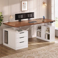 SEDETA 63" Modern Electric Standing Desk with 3 Drawers, Storage Shelves by SEDETA