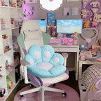 Ditucu Cat Paw Cushion Kawaii Chair Cushions 31.4 x 27.5 inch Cute Stuff Seat Pad Comfy Lazy Sofa Office Floor Pillow for Gaming Chairs Room Decor Blue - Image 6