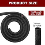 Automotive Wire Loom High Temperature Braided Wire Loom, Split-Sleeve Heat Resistant Wiring Loom Cord Cover for Harness Wires, Self-Wrapping Heavy Duty Sheathing Cable Management (1/8"-30Feet) - Image 4