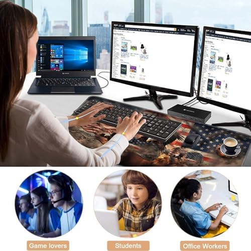 Keyboard Wrist Rest and Mouse Pad with Wrist Support Set Ergonomic Coaster,Memory Foam,Easy Typing Pain Relief,Large XL Desk Mat 31.5"x 11.8",Bald Eagle with USA Flag - Image 7