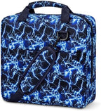 Zipper Binder Folder Keeper with Strap 2", 3 Ring, Blue, Lightning by Heentan