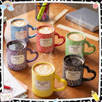 Pickmesh 6 Set Composition Book Mug with Heart Handle 10oz, Back to School Teacher Gift, Cute Teacher Mug Ceramic Coffee Cup, 6 Colors, Classroom Novelty Gift - Image 4