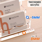 HeZone Business Card Holder for Desk Multiple Cards Display Stand Rack for Women and Men Clear Acrylic Card Organizer 20 Slot 5 Tier Large Capacity-Holds 1000 Cards -1 Pack (20 Cell H) - Image 7