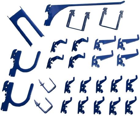 Wall Control KT-200-DLX Blue Slotted Metal Pegboard Hook Kit for Storage & Organization – Deluxe Assortment, 50 lbs Capacity, Made in USA by Wall+Control