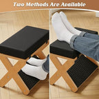 Wood X-Legs Small Ottoman Foot Stool, Sturdy and Anti-Slip Padded Footrest - Image 3