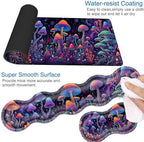 Desk Mat, Mouse Pad with Wrist Rest, 4-in-1 Large Mouse Pads for Desk, Ergonomic Mouse Pad and Keyboard Wrist Rest Gaming Keyboard Mat for Office,Magic Mushrooms - Image 3