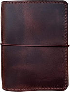Travelers Notebook Cover with Inner Pockets, Card Slots and Pen Holder, Passport Size, Dark Brown by newestor