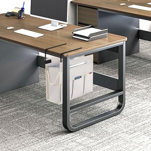 MASTLU Under Desk Hanging Storage Bag, Desk Organizer Storage, Office Side Storage Bag, Compatible with A4 Files, Detachable Handle Design, No Assembly Required, for Office Home School (Beige) - Image 2