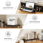 Monitor Stand Riser, 24 Inch Wood Desk Organizer with Monitor Stand & Storage Computer Monitor and Laptop Riser Multifunctional Laptop Stand Desk Organizer for Office Home Screen/Laptop/PC (Dark Walnut) - Image 6