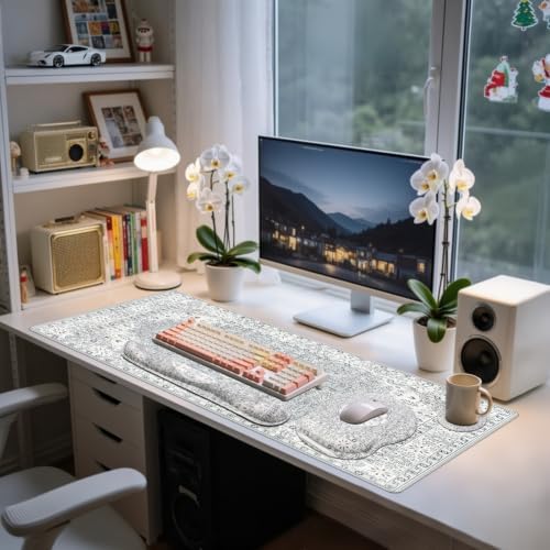 Mousepad Set，Keyboard Mat+Wrist Support Mouse Pad+Wrist Rest Pad+Coaster - Image 6