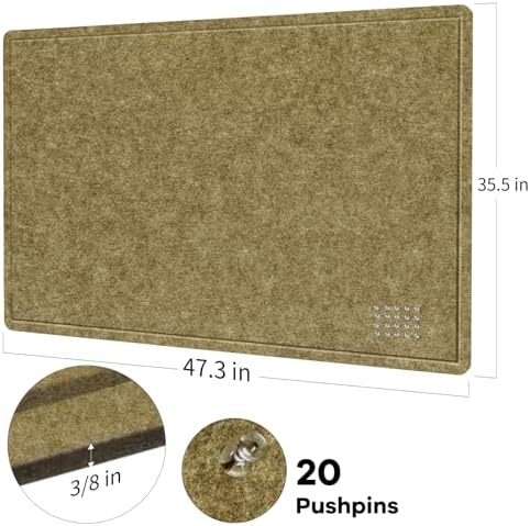 Felt Bulletin Board 48x36 inches, Decorative Pin Board for Home & Office - Image 4