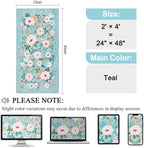 DUKINO 2x4 Entryway Rug, Floral Washable Kitchen Rugs Non Slip, Teal - Image 2